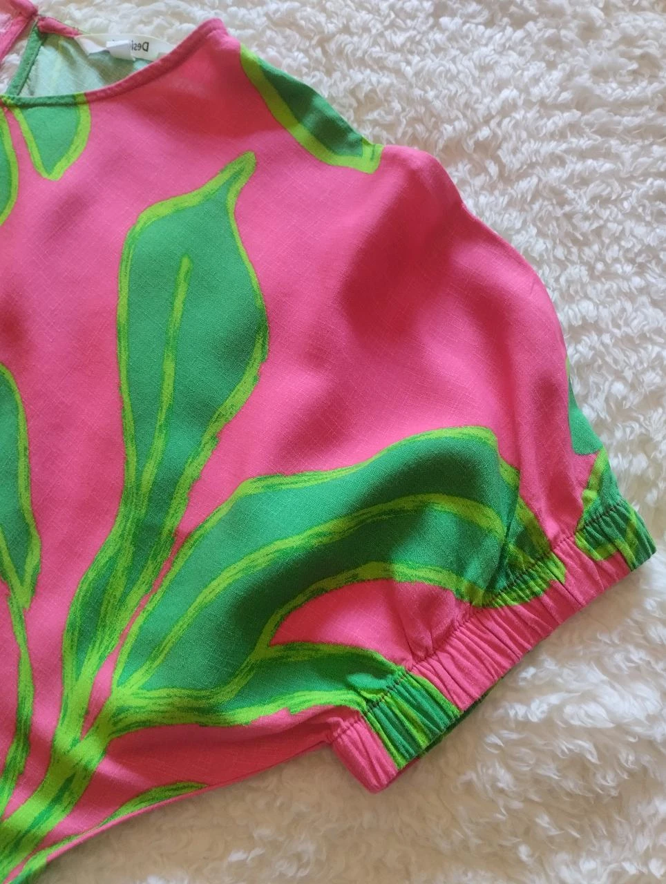 Desigual Tropical Tucanos Rosa Verde Blusa Oversized S – photo 16